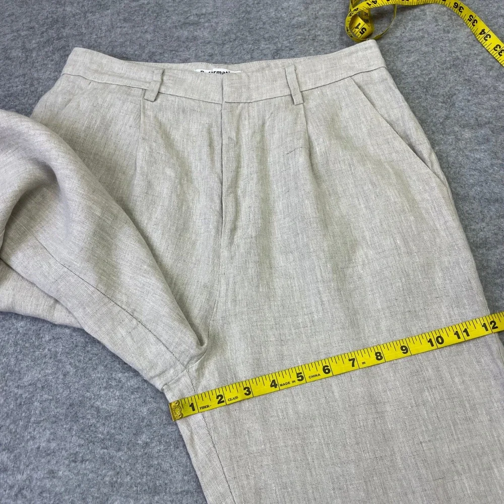 Reformation Veda High Waisted Wide Leg Linen Pants 8 Oatmeal Beige Bohemian